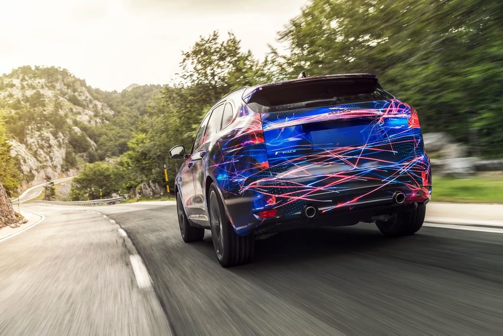 IN DISGUISE: F-Pace still not revealed fully, but Jaguar happy to tease us with colour for now IN DISGUISE: F-Pace still not revealed fully, but Jaguar happy to tease us with colour for now